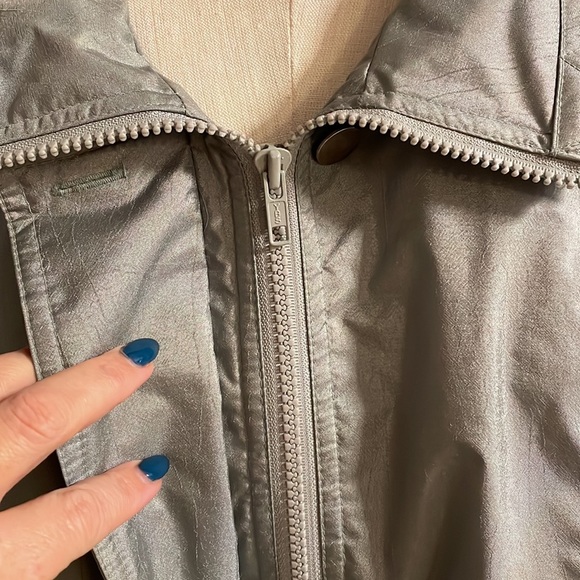 FLEET STREET women’s oversized trench coat green removable hood adjust waist L - Picture 3 of 17